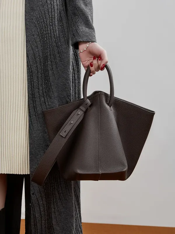 Cartera Cuenco de cuero vacuno de primera flor