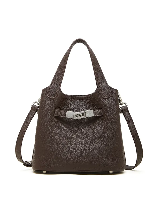 Cartera Olivo de cuero vacuno granulado