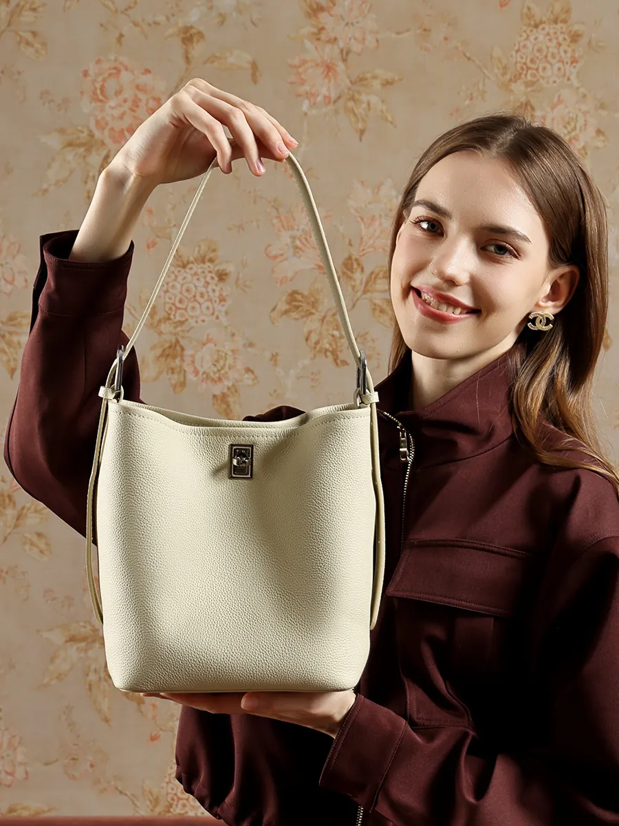 Cartera Tinaja de cuero vacuno, color negro