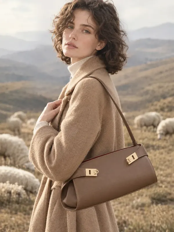 Cartera Pliegue de cuero vacuno